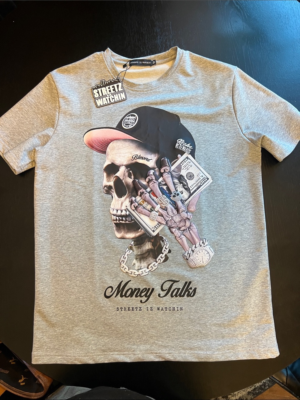 Men’s Gray 'Money Talks' Graphic Tee